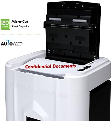 Aurora AU120MB 120-Sheet Auto Feed High Security Micro-Cut Paper Shredder / 30 Minutes (White/Black) - Image 3