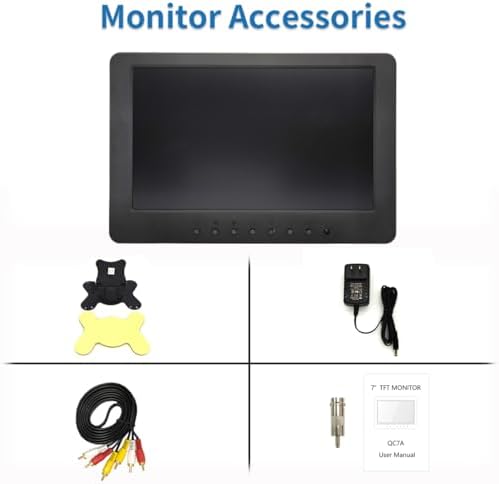 7 inch LCD Security Monitor & Displays,BNC/AV Input,Built-in Dual Speakers Portable Monitor,1024 * 600 Resolution,Suitable for CCTV DVD CCD TV - Image 5