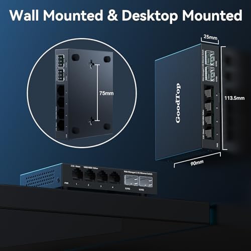 6-Port 2.5Gb Managed Switch: 4 x 2.5G RJ45 + 2 x 10G SFP+, Metal Housing - Image 7