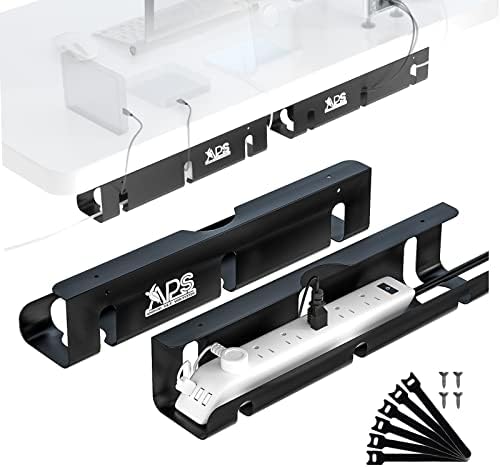 Qiyuan Under Desk Cable Management Tray, 2-Pack No-Drill 16" Cable Raceway by QIYUANAmphibiousPowerSystem