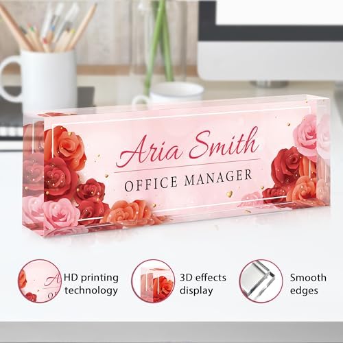 Custom Name Plate for Desk, Acrylic Desk Name Plate Personalized, Employee Appreciation Gifts, Office Desk Accessories for Woman Teacher Nurse, Coworker Gifts for Manager Assistant - Image 3