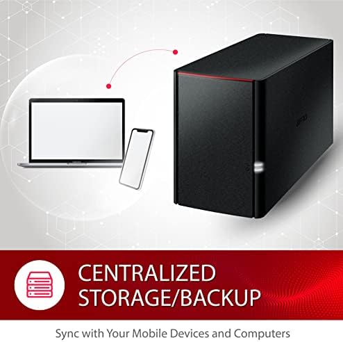 BUFFALO LinkStation SoHo 220 2-Bay Personal Cloud Office NAS 12TB (2x6TB) with Hard Drives Included - Image 5