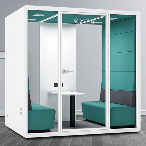 Office Sound Booth with Audio Privacy - Soundproof Proof Booth Includes Superimposed Interior Design,Sound Room Include Socket,Fans,Light for Study (Blue, 90IN) by X-Comfot