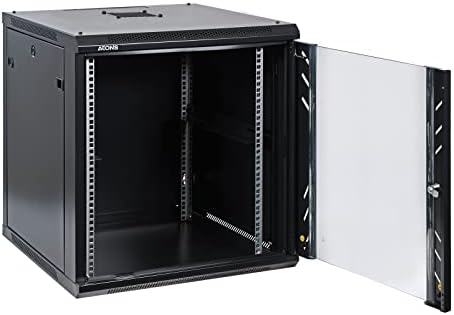 AEONS Pro Series Wall Mount Floor Standing 19-Inch IT Server Rack Network Cabinet Enclosure 12U 24" Mid-Depth Glass Door Black - Image 4