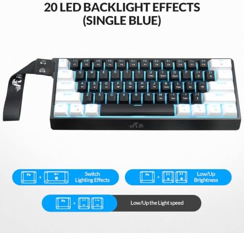 Rii 60% Wired Mechanical Keyboard, Linear Red Switch for Office, Gaming - Image 4