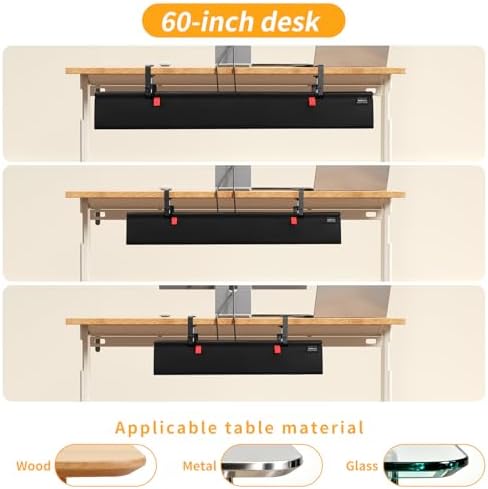 Under Desk Cable Management Tray No Drill,48Inch Cable Management,Black - Image 4