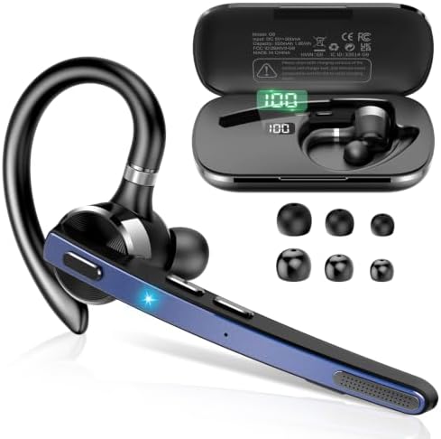Bluetooth Headset, 90Hrs Bluetooth 5.3 Earpiece, APTX HD Audio, Mute Button by Thunelec
