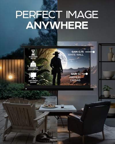 Projector Screen with Stand 60 inch 16:9 for Movies & Presentations - Image 5