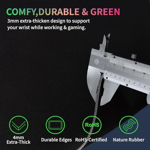 RGB Gaming Mouse Pad-14 Light Modes, Extended Soft LED Mouse Pad, Anti-Slip Rubber Base, Computer Keyboard Large Mousepad Mat, Waterproof Mousepads (31.5 * 12 Inch) - Image 3