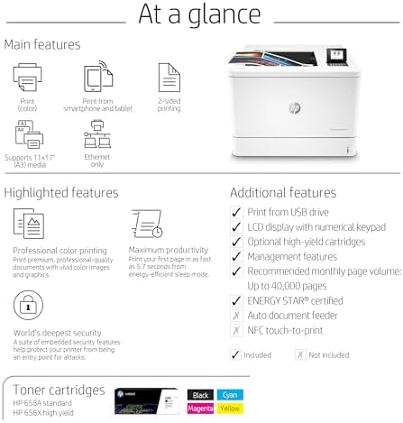HP Color LaserJet Enterprise M751dn Printer with One-Year, Next-Business Day, Onsite Warranty (T3U44A), White - Image 2