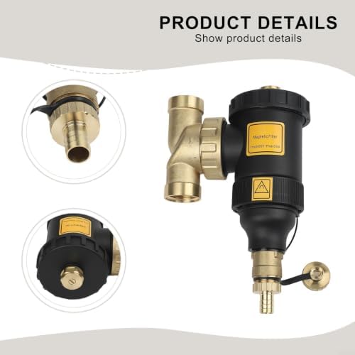 Magnetic Boiler Filter Sludge Separator for Water Heaters, HVAC Systems, Industrial Applications, Engineering Plastic Brass, Stainless Steel Mesh, Threaded DN20-DN32 Connections(DN25/1 inch female) - Image 2
