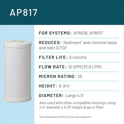 3M Aqua-Pure AP800 Series Whole House Water Filter Drop-in Cartridge AP817 - Image 2