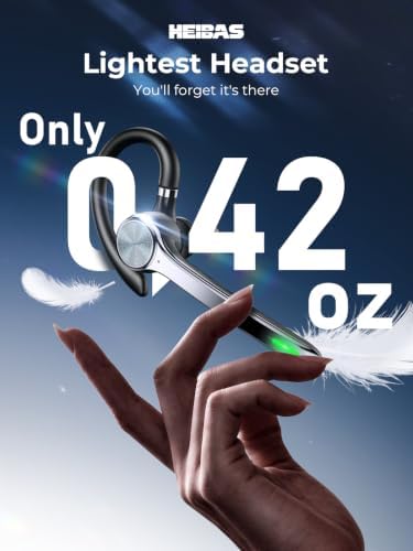 HEIBAS Bluetooth Headset, Wireless Earpiece with Mic for Work - Image 5