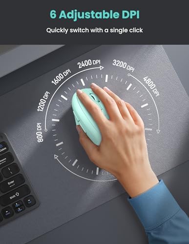 TECKNET Ergonomic Mouse, Bluetooth 5.0/3.0 & USB A, Wireless Vertical Mouse - Image 4