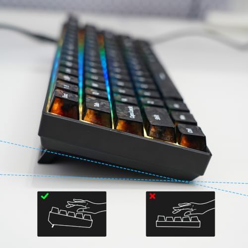 MageGee Portable 60% Mechanical Gaming Keyboard, MK-Box RGB Backlit Compact 68 Keys Mini Wired Office Keyboard with Red Switch for Windows Laptop PC Mac - Black Carbon Fiber - Image 2