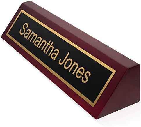 Providence Engraving Custom Wooden Desk Wedge Engraved Name Plate - Image 5