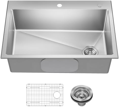KRAUS Fairlane 30 in Drop In Single Bowl Stainless Steel Kitchen Sink by Unknown