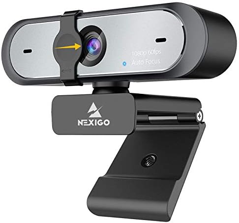 NexiGo N660P 1080P 60FPS Webcam with Software Control, Dual Microphone & Cover, Autofocus, HD USB Computer Web Camera, for OBS/Gaming/Zoom/Skype/FaceTime/Teams/Twitch (Renewed) by Amazon+Renewed