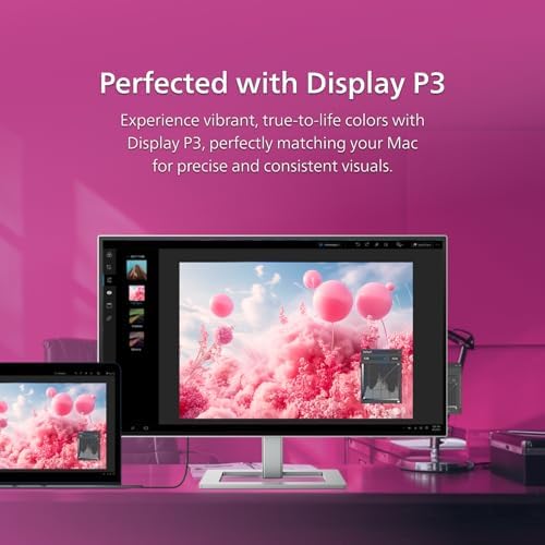 Philips Brilliance 27E2F7903 27" 4K UHD IPS Black Display, Thunderbolt, PD 96W, Height Adjustable, Daisy Chain, Built in Speakers, MacBook/PC Compatible, 4-Year Advance Replacement - Image 7