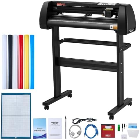 VEVOR 28-inch Cutting Machine for Vinyl, Features LCD Screen, Dual Adjustable Spring Rollers for Sign Crafting, Includes Signmaster for Creative Design & Cutting by VEVOR