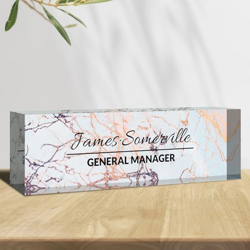 Desk Name Plate Personalized, Custom Name Plate for Desk, Acrylic Desktop Accessories, Office Gift & Decor for Women Men, Teacher Nurse Boss Employee Appreciation Gifts by PersonalizedGifts