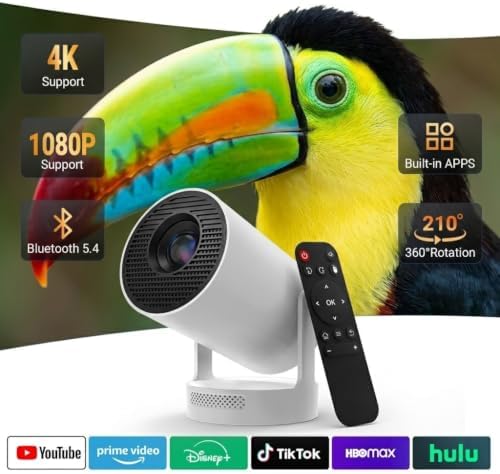 Mini Projector with WiFi and Bluetooth, Support 4K 1080P - Image 2