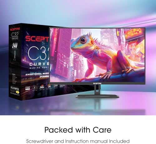 Sceptre Prime Curved 32 inch Gaming Monitor 1080p DisplayPort up to 260Hz 1500R FreeSync Premium 1ms Build-in Speakers, Machine Black 2026 (C325B-FW260D Series) - Image 4