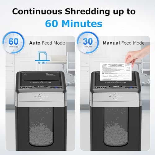 BONSEN 300-Sheet Auto Feed Micro Cut Heavy Duty Paper Shredder for Office - Image 2