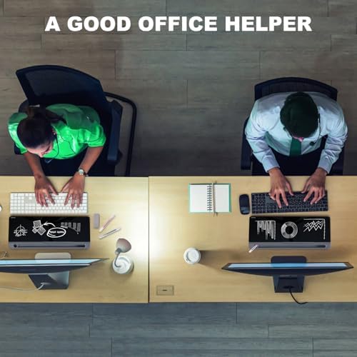 TSJ OFFICE Desktop Whiteboard Dry-Erase-Board - Computer Keyboard Stand White Board Surface Pad with Drawer, Desk Organizers with Accessories for Office, Home, School Supplies - Black＆Grey - Image 6