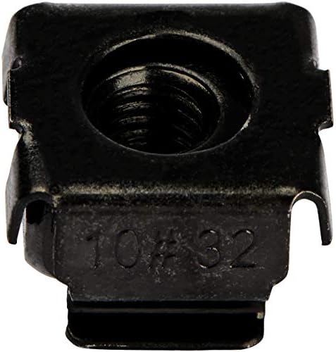 StarTech 50-Pack 10-32 Square Hole Cage Nuts & Tool, Black Steel, 19in, TAA by StarTech