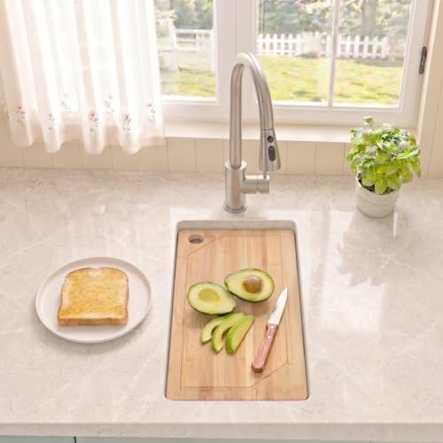 Small Bar Sink 9.5“ X 18”,Undermount Wet Bar Sink with Workstation - Image 4