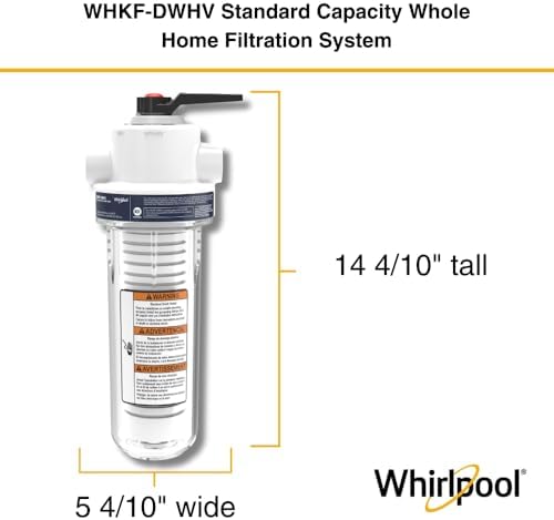 Whirlpool 10 x 2.5 Inch Whole House Water Filtration System WHKF-DWHV, 3/4" Ports, Clear Housing, NSF Certified Water Filter WHKF-GD05 Included - Image 4