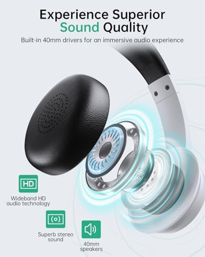 AOC Wireless Headset with Mic for Work, AI Noise Cancelling, Bluetooth - Image 4