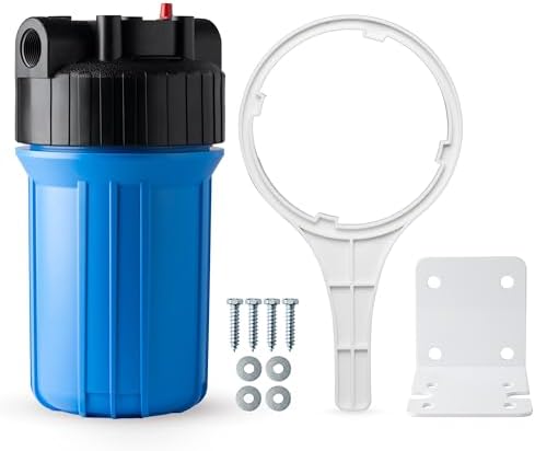 iSpring HB18B Whole House Water Filter Housing, 10" x 4.5" Universal Housing for Whole Home Water Filtration w/ 1" NPT Ports Pre-Filtration System by iSpring