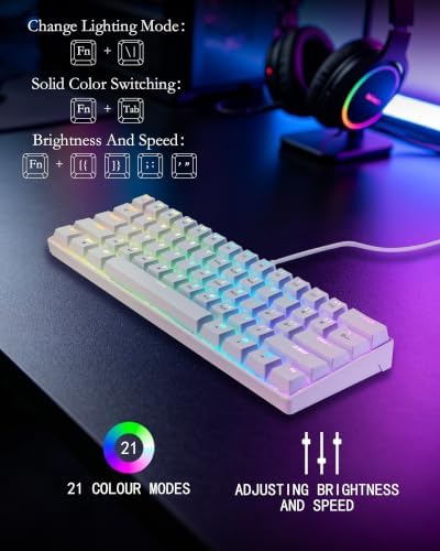 60% Mechanical Keyboard, RGB Mechanical Gaming Keyboard, Blue Switch - Image 2