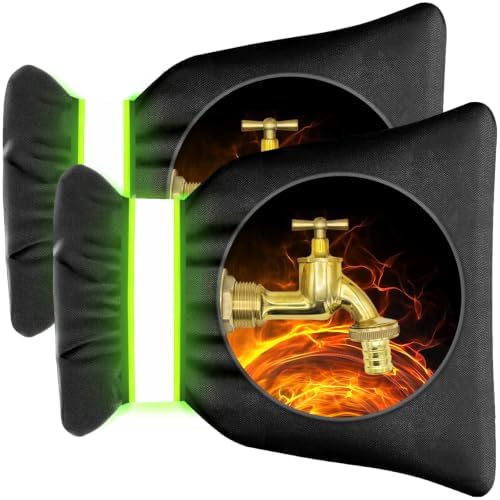 DELUX Outdoor Faucet Covers for Winter 9.05" H X 6.89" W 2 Pack, Outside Garden Faucet Socks for Freeze Protection, Reusable Waterproof Insulated Spigot Cover (Thicker) by DELUX