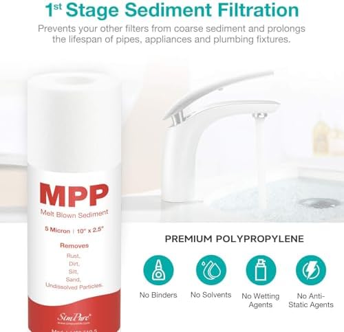 SimPure SP5-RO75 6-Stage 10" Reverse Osmosis Replacement Filter Set - Image 2
