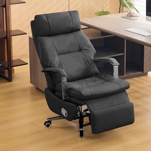HUBSON 360° Swivel Big and Tall Executive Office Chairs, Faux Leather Black by HUBSON