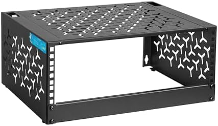 4U Wall-Mount & Desktop Server Rack, 12" Depth, Foldable with 1U Blank Panel - Open Frame for Shallow Servers/IT Gear/Switches &19" Standard Devices by OCEANHUG