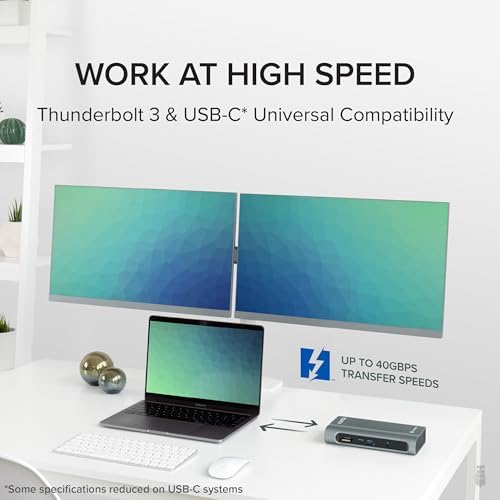Plugable 14-in-1 USB-C and Thunderbolt Dock - 40Gbps, 96W Charging, Compatible with Mac and Windows, 2X HDMI 2.0 and DisplayPort 4K60, 7X USB, Ethernet, Certified, Driverless, Replaced by TBT4-UDZ - Image 6