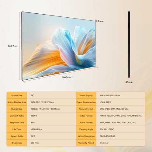 75" Digital Signage Display 4K UHD 500-Nit Commercial Display - Image 2