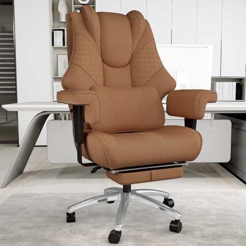 Big and Tall Office Chair with Foot Rest, High Back Computer Desk Chair by BoxDesignLab