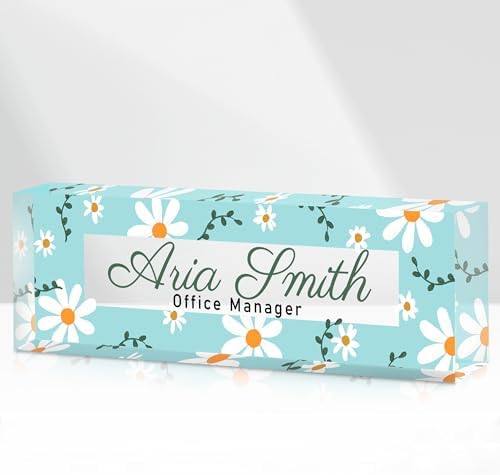Custom Name Plate for Desk, Acrylic Desk Name Plate Personalized, Employee Appreciation Gifts, Office Desk Accessories for Woman Teacher Nurse, Coworker Gifts for Manager Assistant by DOCRAGI