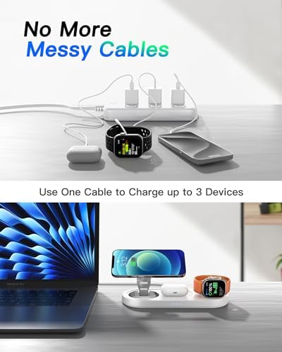 Foldable 3 in 1 Wireless Charging Station for Apple Mag-Safe Charger Stand - Image 2