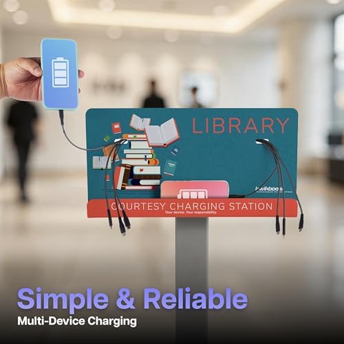 KwikBoost® Phone Charging Station Floor Stand, School Charging Kiosk with Lightning and USB-C Cables for Classrooms Libraries Campuses - Image 4