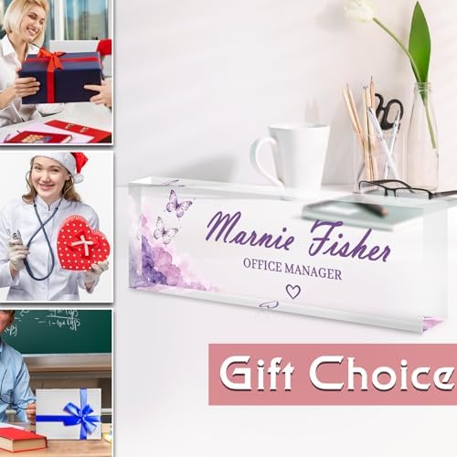 Custom Name Plate for Desk, Acrylic Desk Name Plate Personalized, Employee Appreciation Gifts, Office Desk Accessories for Woman Teacher Nurse, Coworker Gifts for Manager Assistant - Image 6