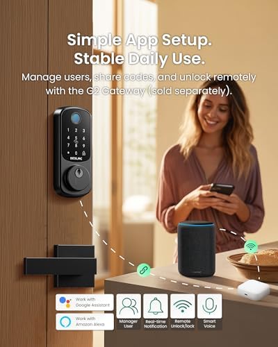 DESLOC B200 Fingerprint Smart Door Lock, Keyless Entry Deadbolt - Image 3