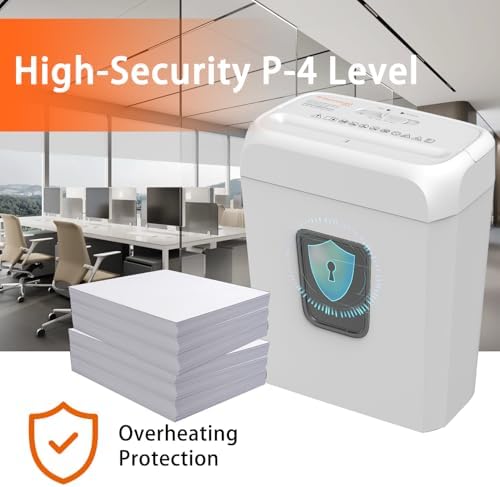 Bonsaii Low Noise Operation Paper Shredder, 6-Sheet Cross-Cut, Credit Card Shredder, Home Office, Handle for Document, Mail, Staple, 3.4 Gal Wastebasket, Easy-Carry Handle, White - Image 3