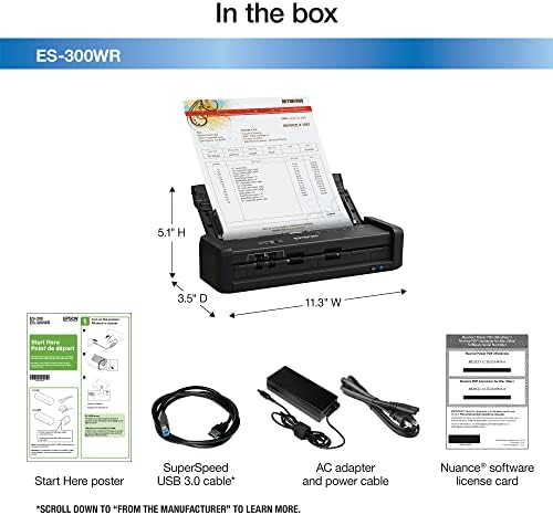 Epson ES-300WR Wireless Color Portable Duplex Document Scanner Accounting Edition for PC and Mac Auto Doc Feeder (ADF) - Image 6