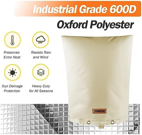 TOHONFOO Backflow Preventer Cover, Pipe Freeze Insulation, 10"Wx14"H, Beige - Image 6